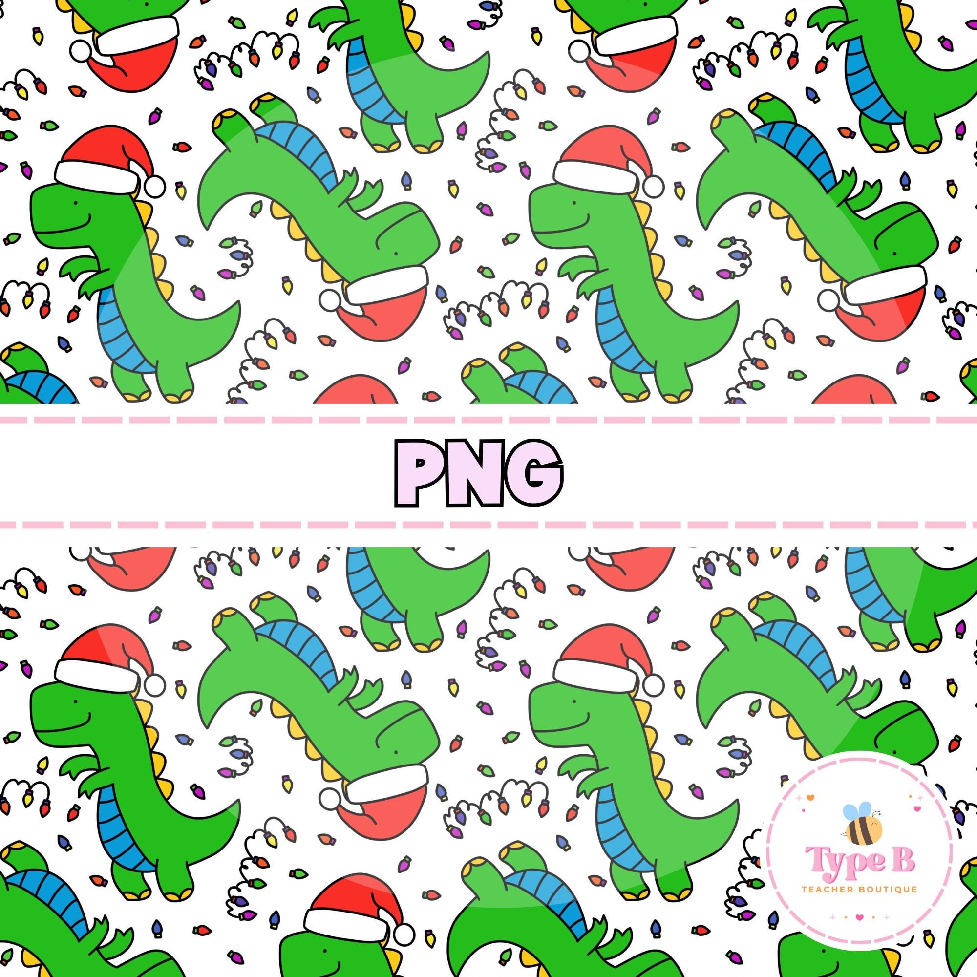Christmas Seamless Paper Christmas Dinosaur Seamless Digital Paper Cute Digital Paper Seamless Design 300 DPI (Instant Download)