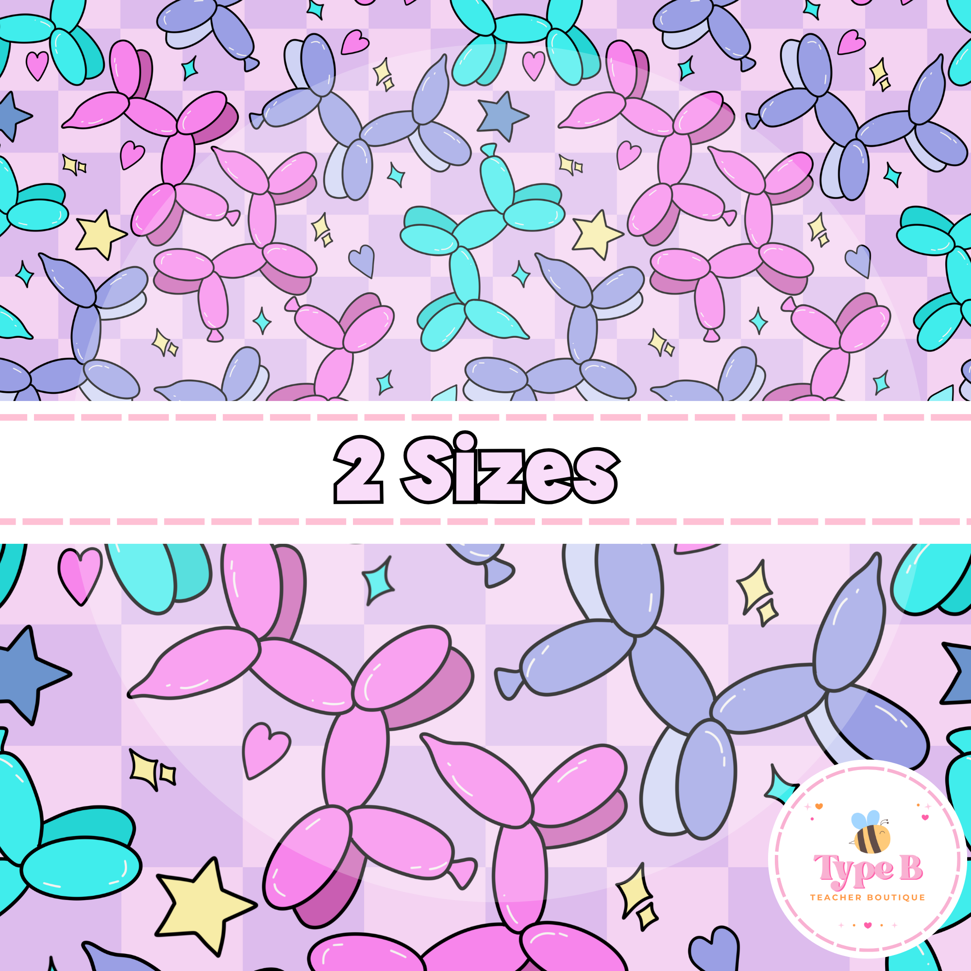 Balloon Dog Seamless Pattern: Digital Paper Cute Digital Paper Seamless Design 300 DPI (Instant Download)