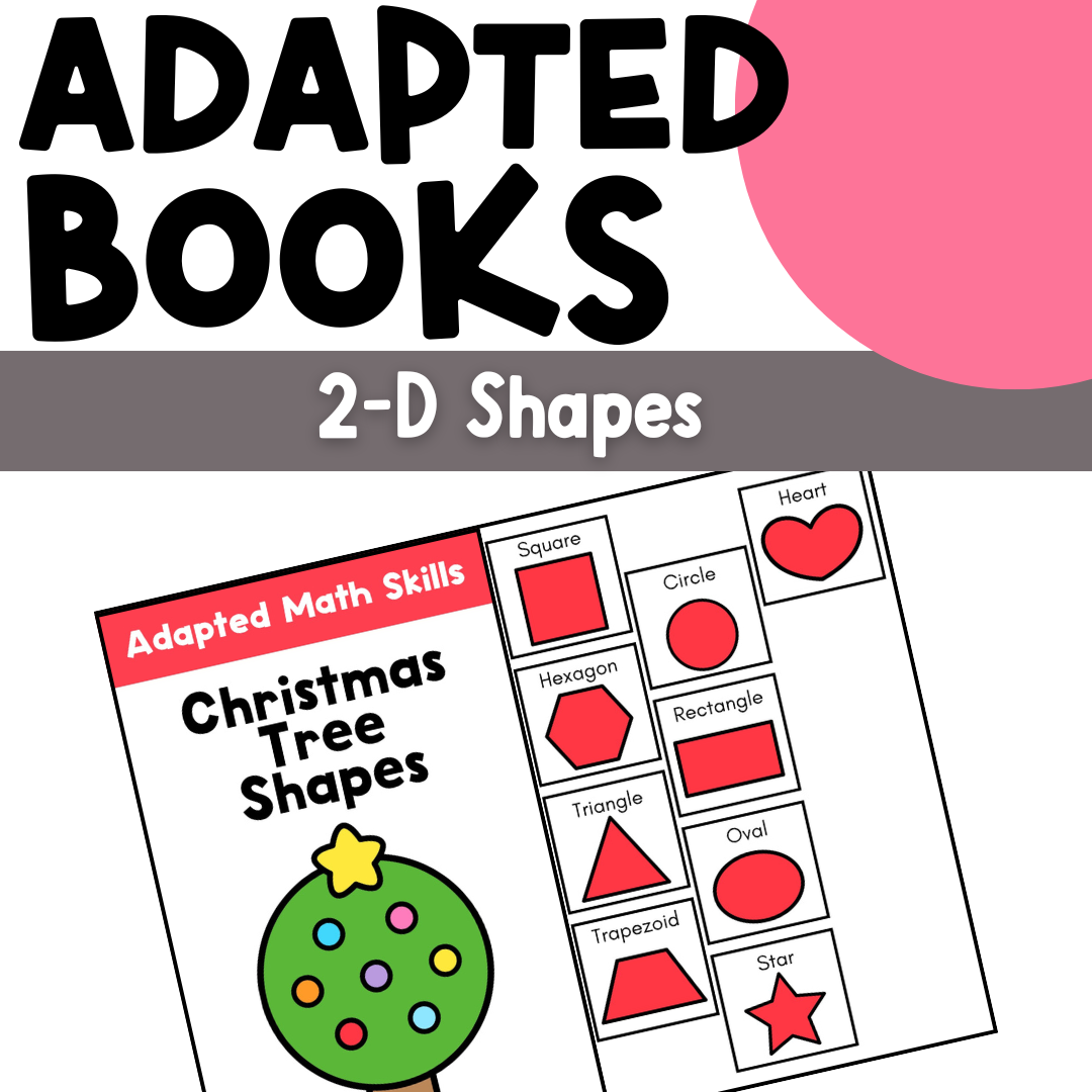 Christmas 2D Shapes Adapted Book & File Folder Activity Matching Shapes