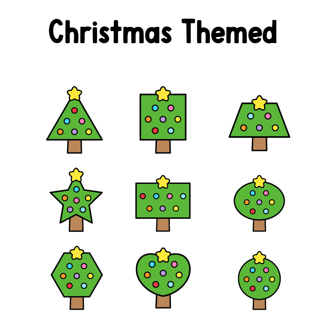 Christmas 2D Shapes Adapted Book & File Folder Activity Matching Shapes