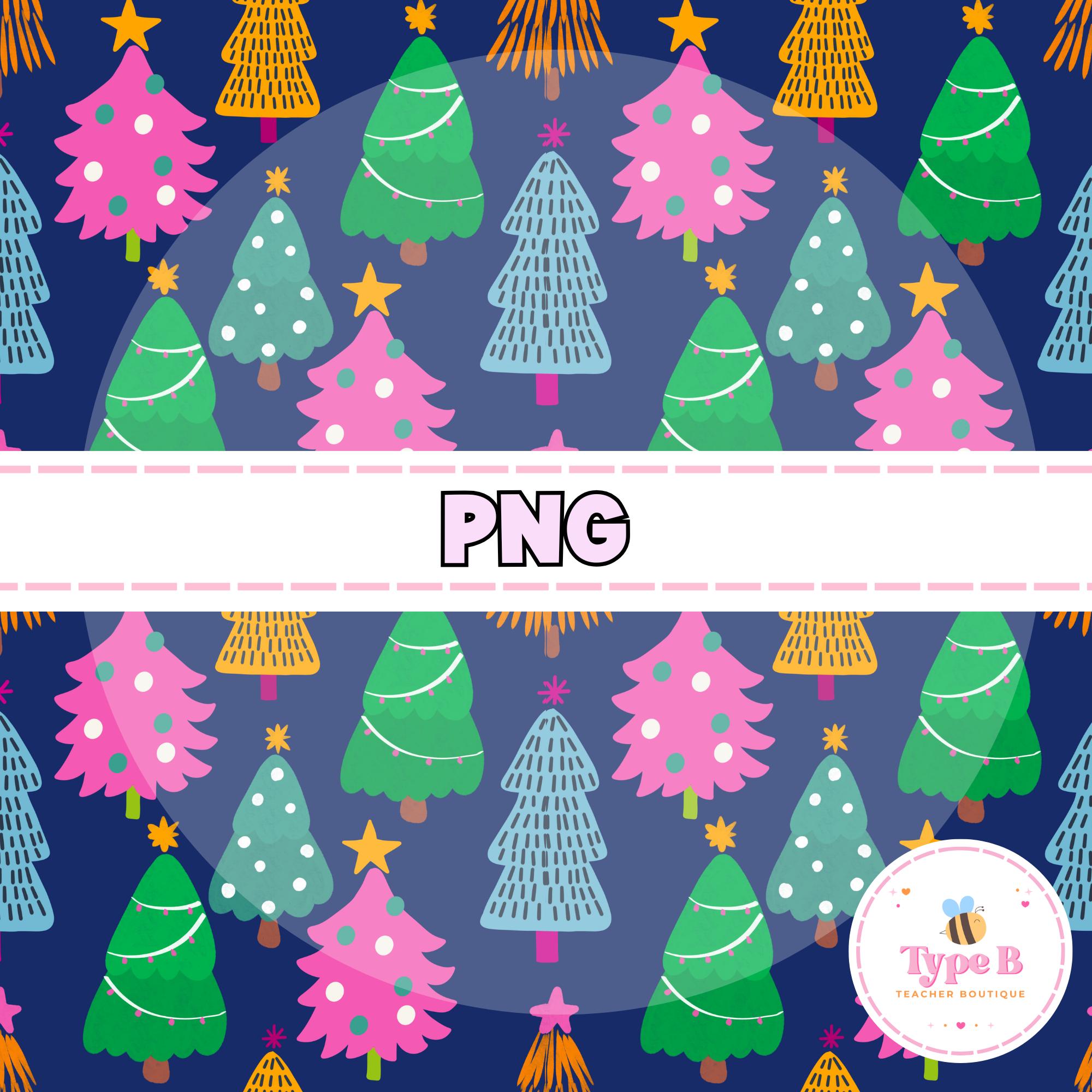 Christmas Seamless Paper Christmas Tree. Seamless Digital Paper Cute Digital Paper Seamless Design 300 DPI (Instant Download)